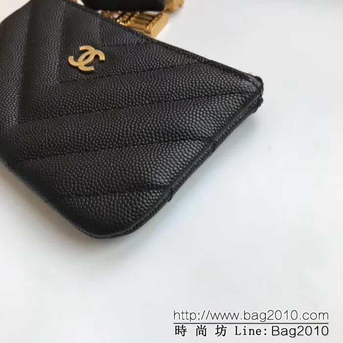 CHANEL香奈兒 頂級原單 18年早春新款系列 貓頭鷹吊墜 顆粒壓花牛皮零錢包 82365  DJC2482